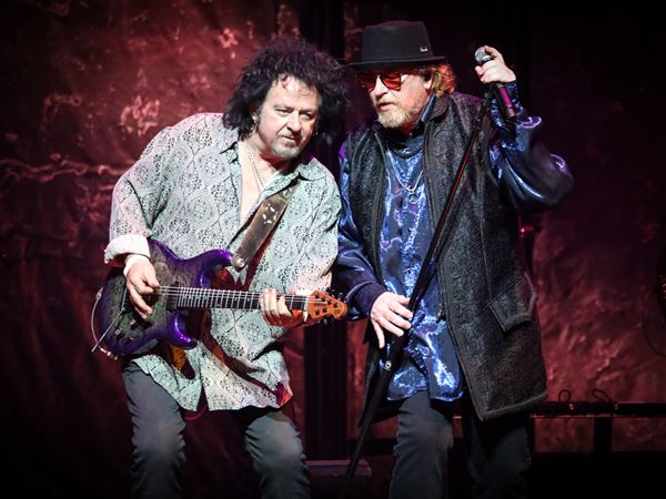 Toto's Steve Lukather, left, and Joseph Williams at PPG Paints Arena in 2022.