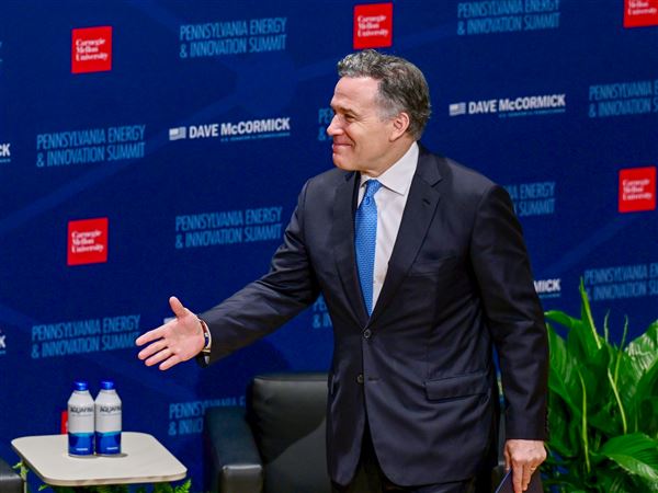 Sen. Dave McCormick takes the stage for opening remarks at the Pennsylvania Energy and Innovation Summit on Carnegie Mellon Campus, Tuesday, July 15, 2025.
