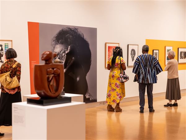 Sculpture and prints from the exhibition “The Art of Elizabeth Catlett from the Collection of Samella Lewis” at The Westmoreland Museum of American Art.