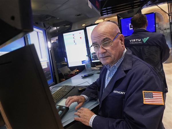 Trader Anthony Confusione works on the floor of the New York Stock Exchange (NYSE) on Wall Street on Wednesday, Sept. 17, 2025, in the Financial District neighborhood of New York City’s Manhattan borough.
