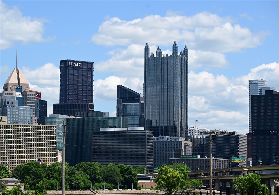The Downtown Pittsburgh skyline, with the view from Station Square on Thursday, May 30, 2024. 