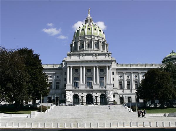 The Pennsylvania Capitol in Harrisburg, where the state Senate on Wednesday approved a plan to let the state treasurer waive interest on loans made to counties and other entities during the state budget impasse.